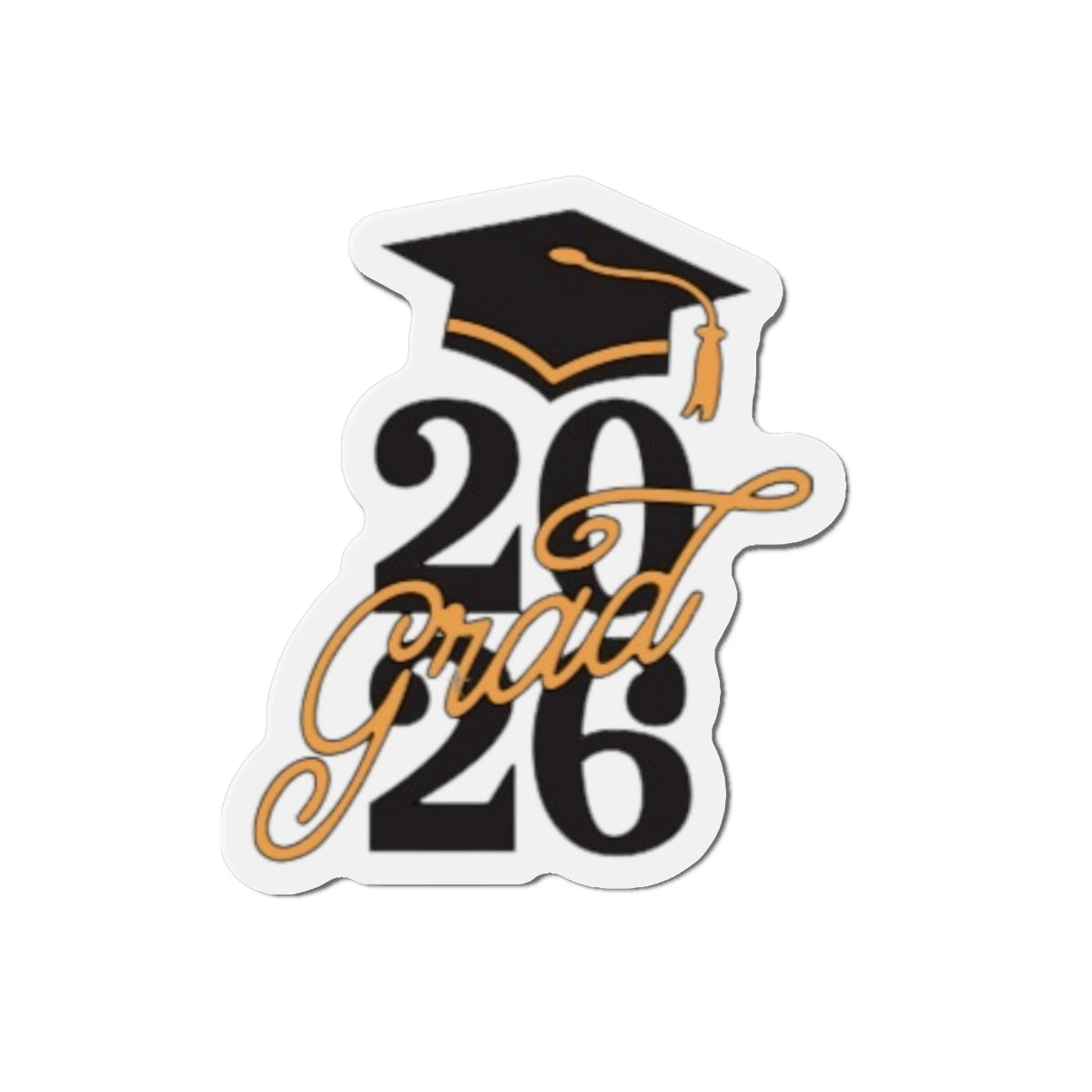 2026 Grad Die-Cut Magnet — Class of 2026 Graduation Cap Refrigerator Magnet - Creations by Chris and Carlos