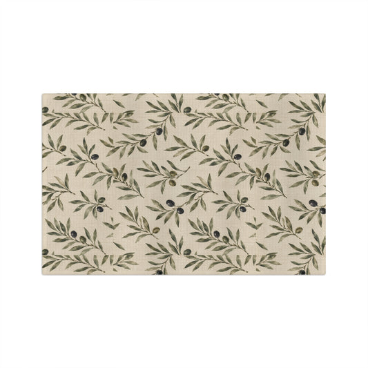 Olive Branch Microfiber Tea Towel — Botanical Kitchen Linen - Creations by Chris and Carlos