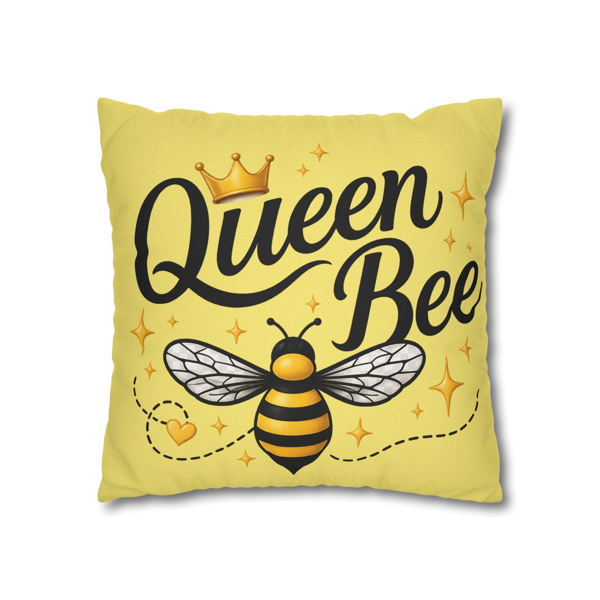 Honey Bee Decorative Pillowcase – Yellow Floral Bee Accent Cushion Cover - Creations by Chris and Carlos