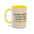 Good Friends Good Tiles Good Times Accent Coffee Mug — Ceramic Pink-Handle Coffee Cup - Creations by Chris and Carlos