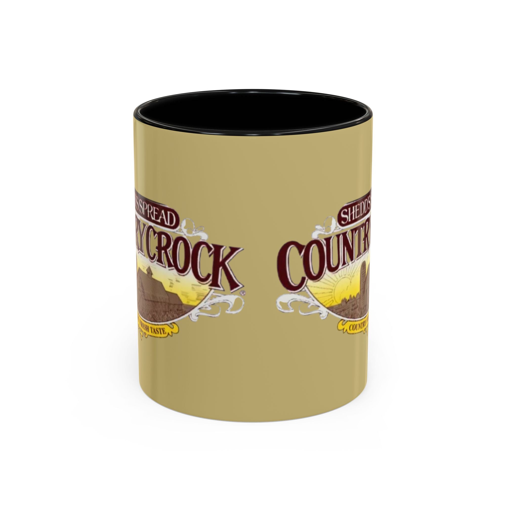 Country Crock Logo Accent Coffee Mug — Retro Farmhouse Butter Spread Design (11/15oz) - Creations by Chris and Carlos