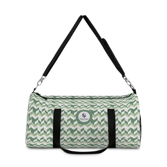 Prism Point Athletic Collection Chevron Sage Duffel Bag — Sage Geometric Travel Gym Bag - Creations by Chris and Carlos
