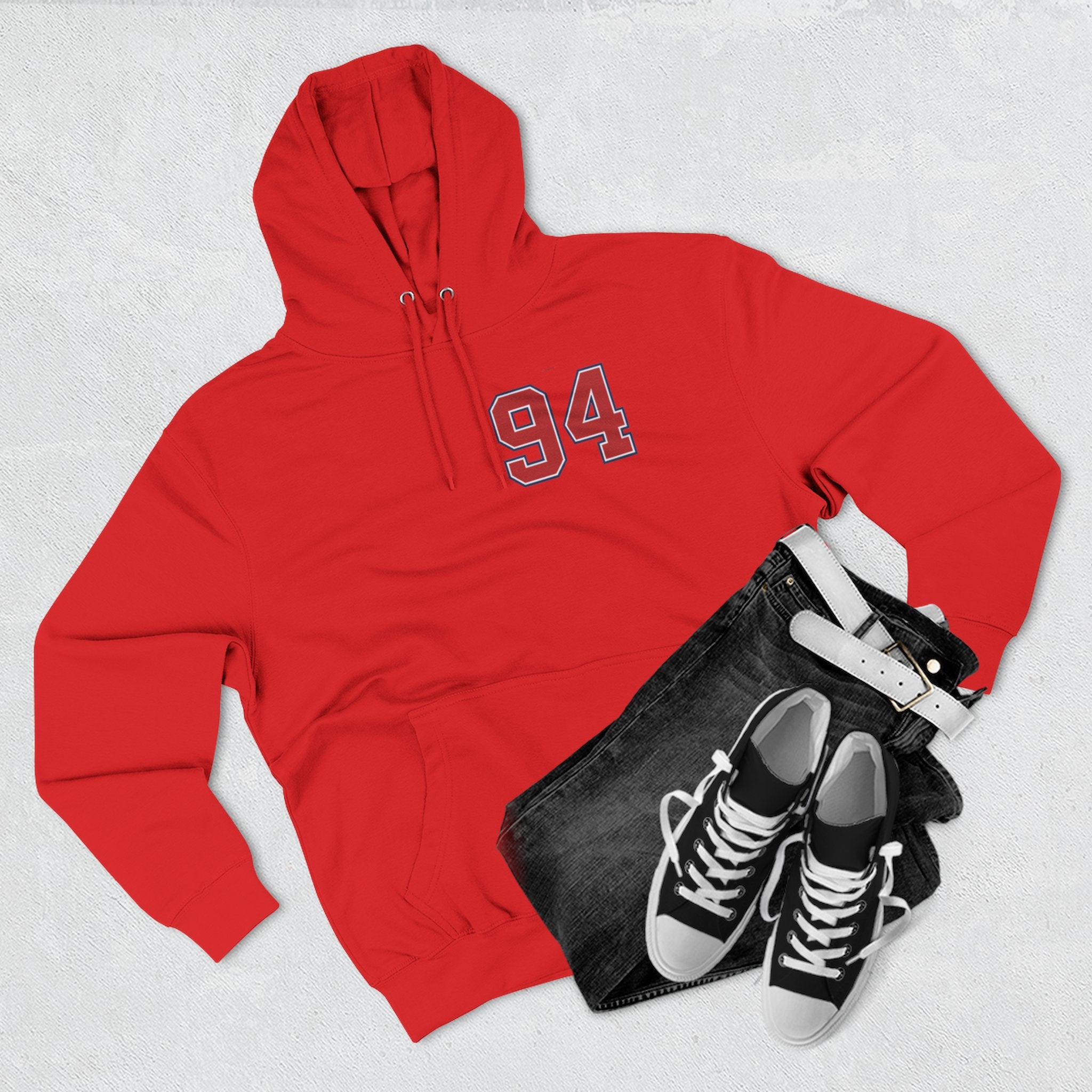 94 BNY Bunny Football Hoodie — Funny Easter Sports Pullover - Creations by Chris and Carlos