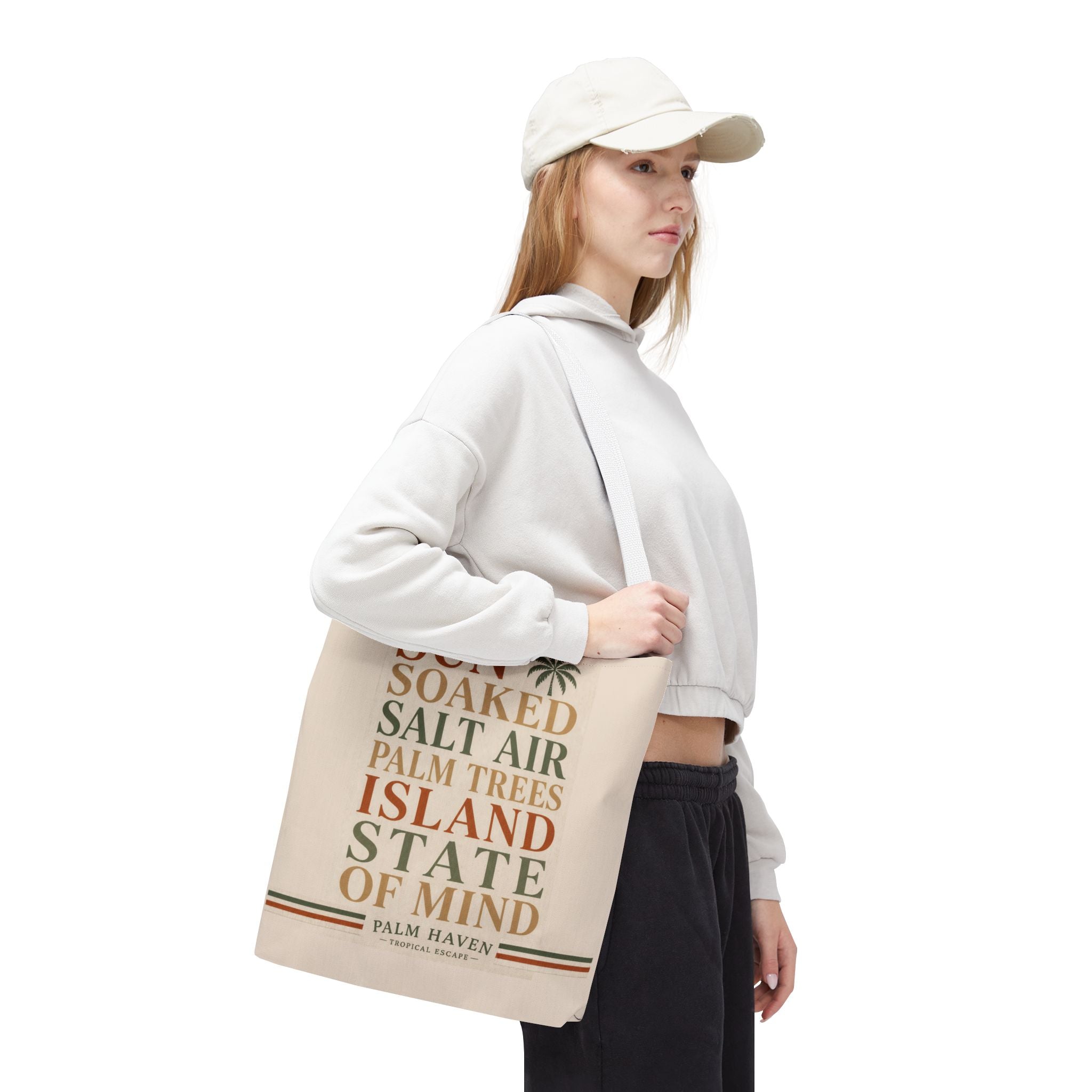 Island State of Mind Tote Bag – Sun‑Soaked Palm Tree Beach Tote - Creations by Chris and Carlos