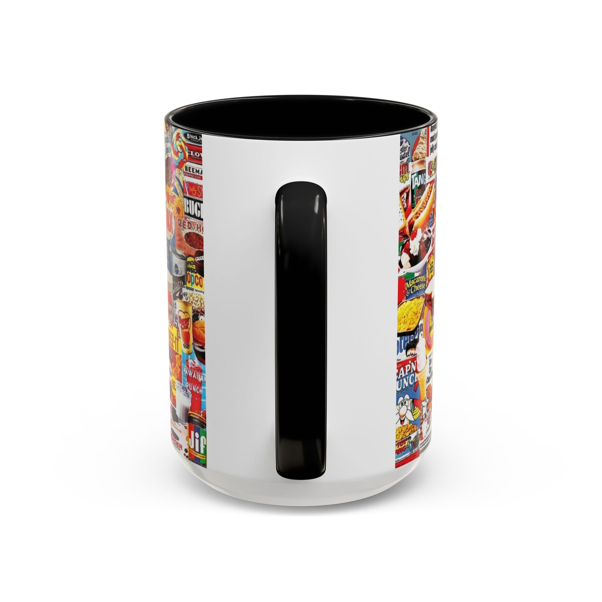 Retro Snack Collage Mug — Vintage Candy & Cereal Packaging Accent Coffee Mug - Creations by Chris and Carlos