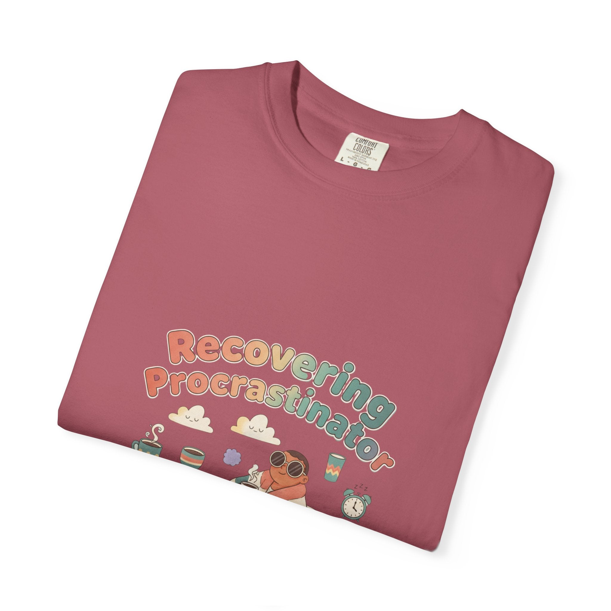 T-Shirt — "Recovering Procrastinator" Funny Retro Graphic Tee - Creations by Chris and Carlos