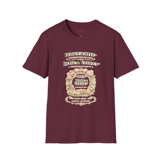 Rose & Velvet Parfum Shirt — Honey & Hive Vintage Floral Tee - Creations by Chris and Carlos