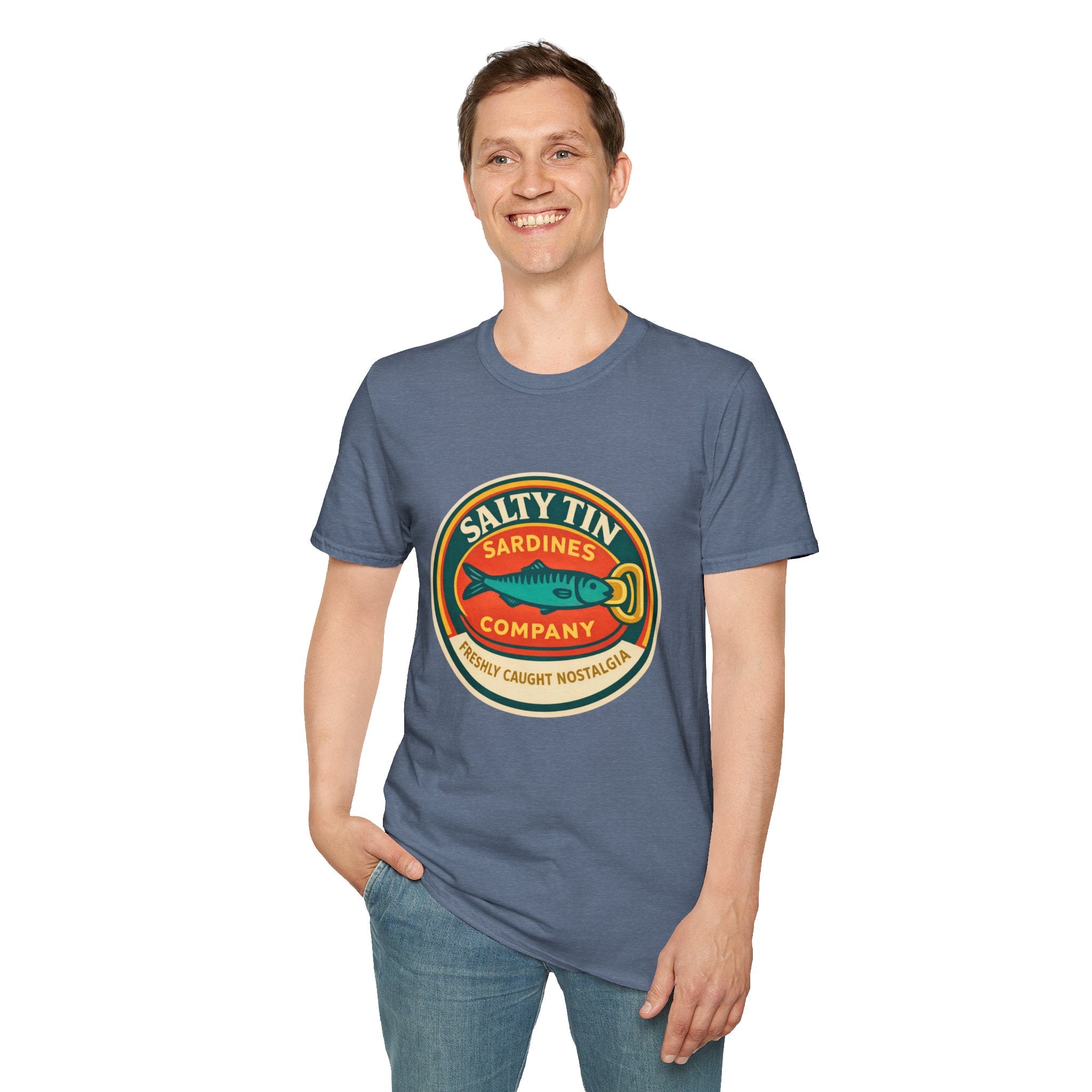 Salty Tin Sardines Vintage Logo T-Shirt - Creations by Chris and Carlos