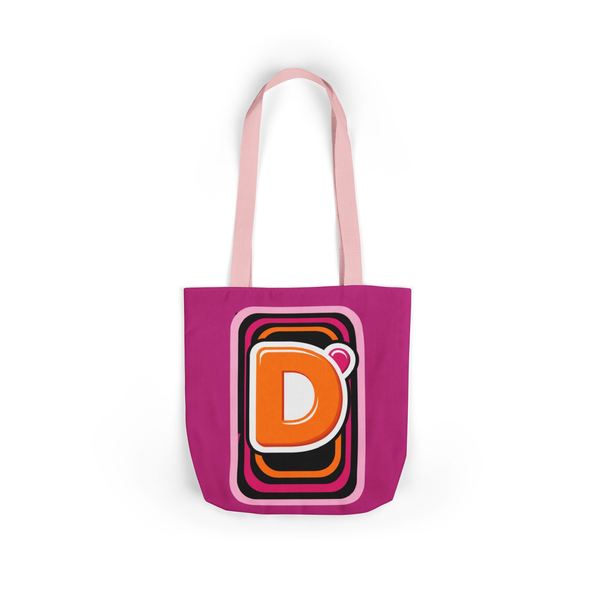 Tote Bag — Retro Pink 'Dunkin' D Logo' Canvas Tote - Creations by Chris and Carlos