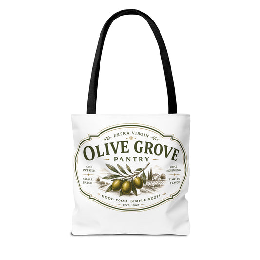 Olive Grove Pantry Tote Bag — Vintage Olive Oil Market Grocery Tote - Creations by Chris and Carlos