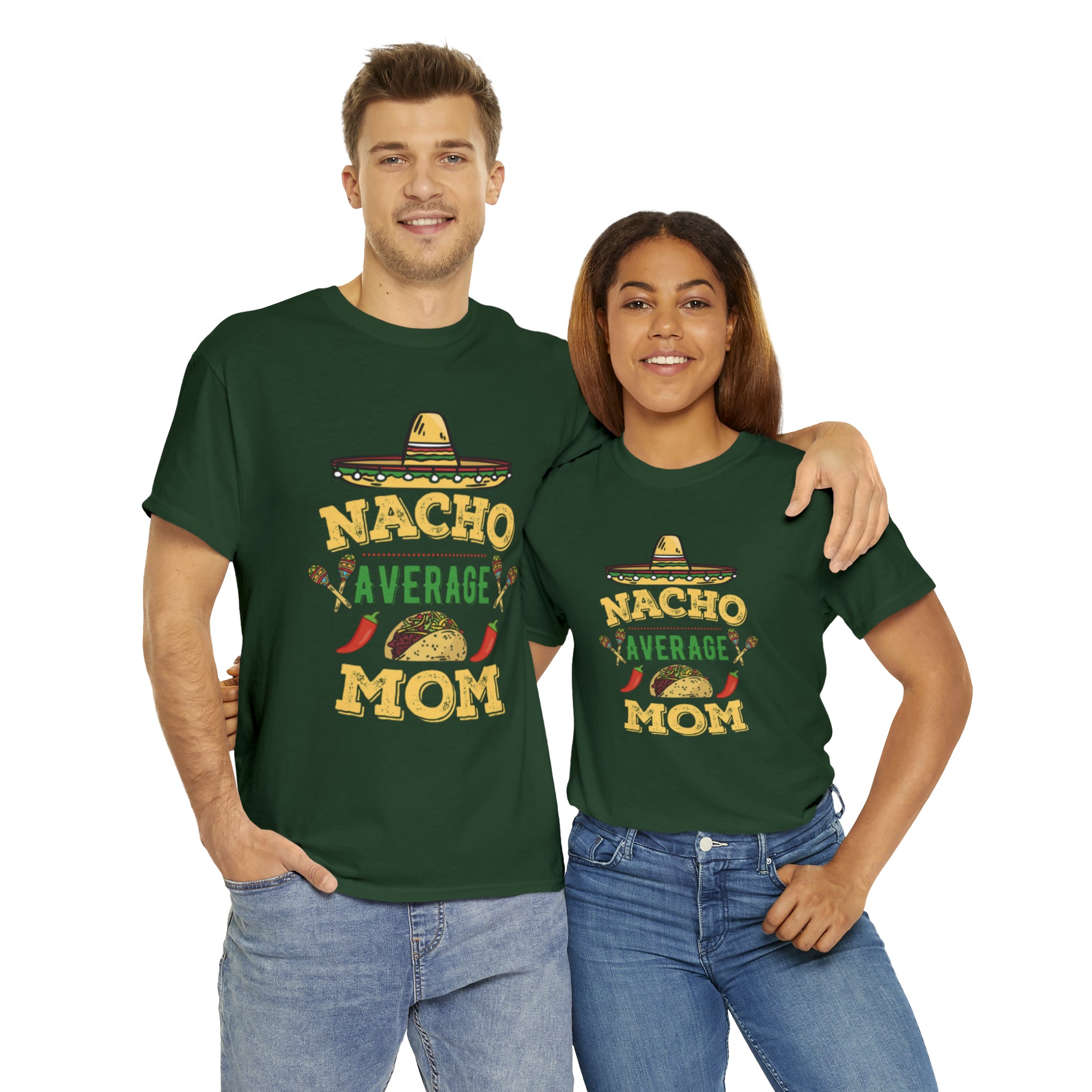 Nacho Average Mom- Unisex Heavy Cotton T-Shirt - Creations by Chris and Carlos