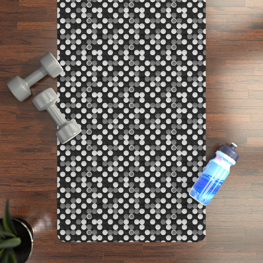 Prism Point Athletic Collection- Non-Slip Rubber Yoga Mat Black & White Dot Grip Pattern - Creations by Chris and Carlos
