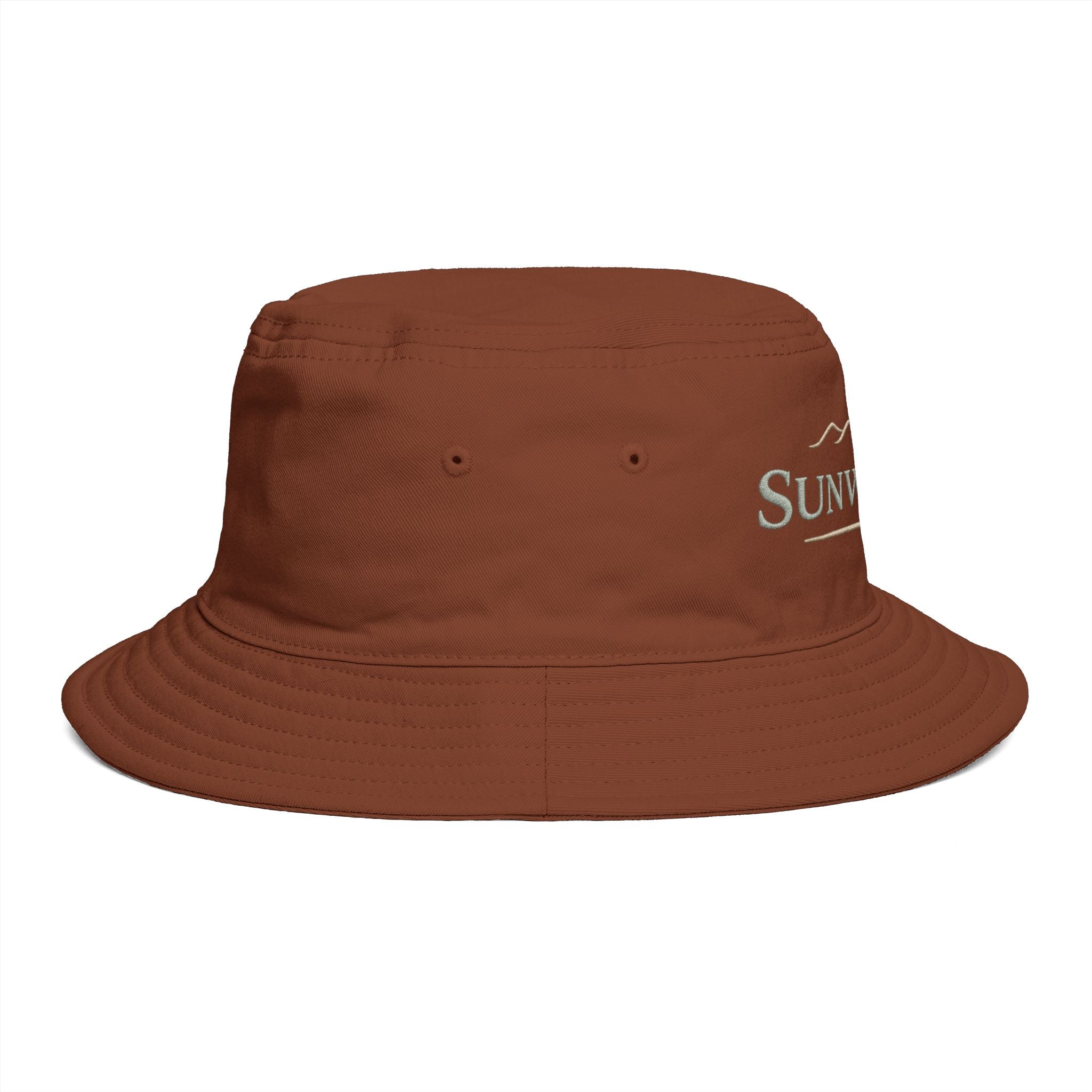 Sunwashed Mountain Bucket Hat — Brown Outdoor Travel & Festival Sun Hat - Creations by Chris and Carlos