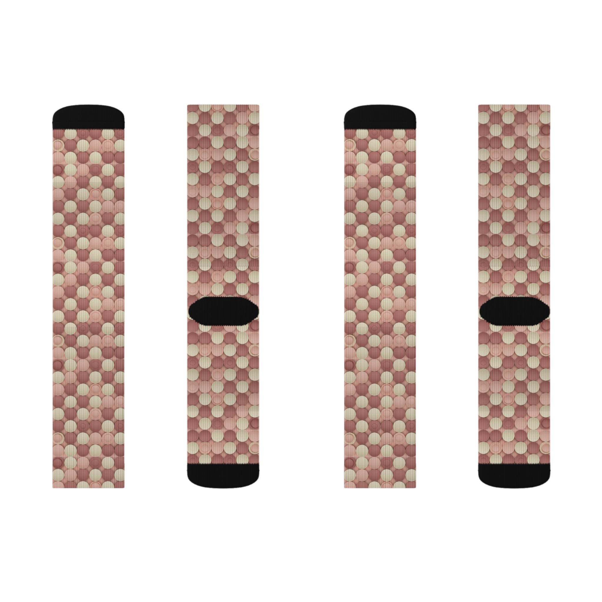 Prism Point Athletic Collection- Woven Rose Crew Socks Patterned Sublimation Socks - Creations by Chris and Carlos