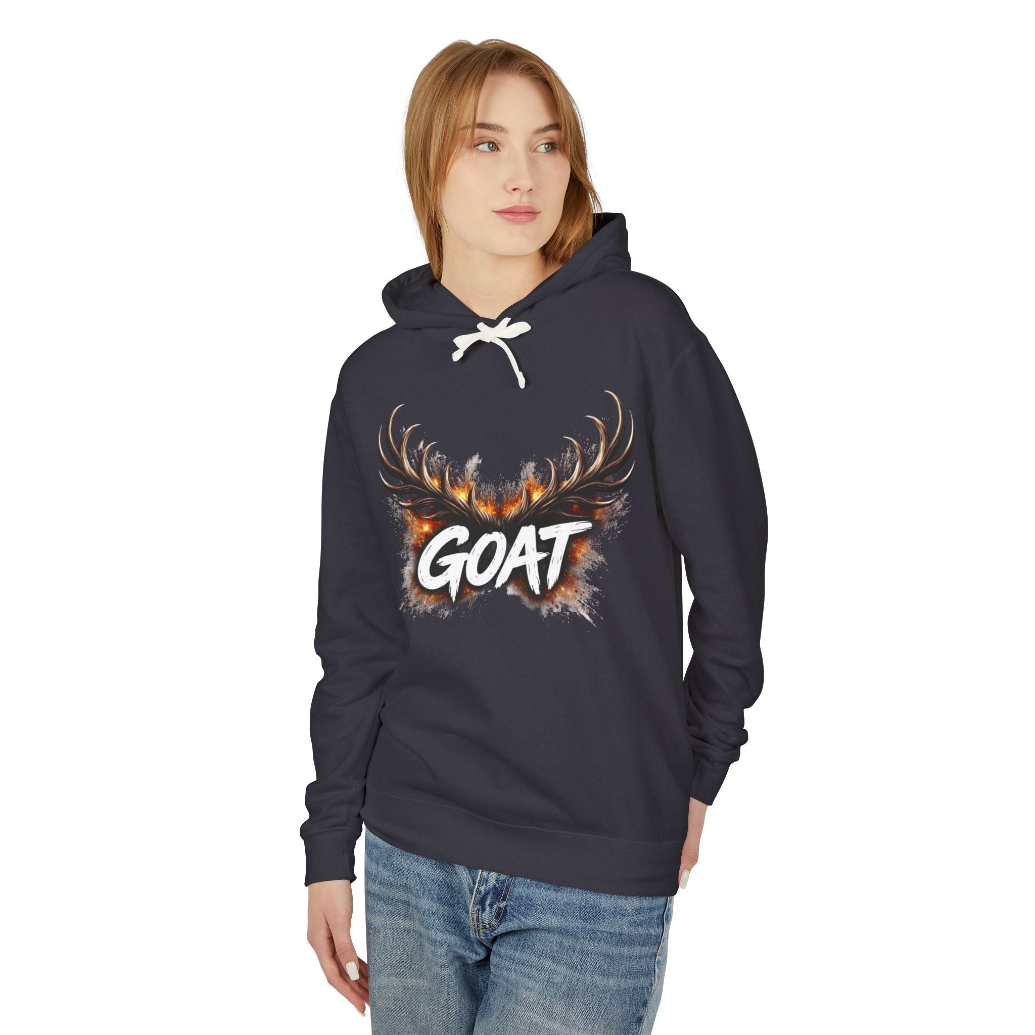 GOAT Antler Graphic Hoodie | Goat Skull Antlers Sweatshirt - Creations by Chris and Carlos