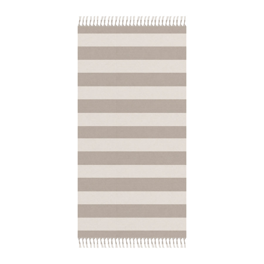 Boho Stripe Beach Towel — Neutral Coastal Turkish Cotton Beach Cloth