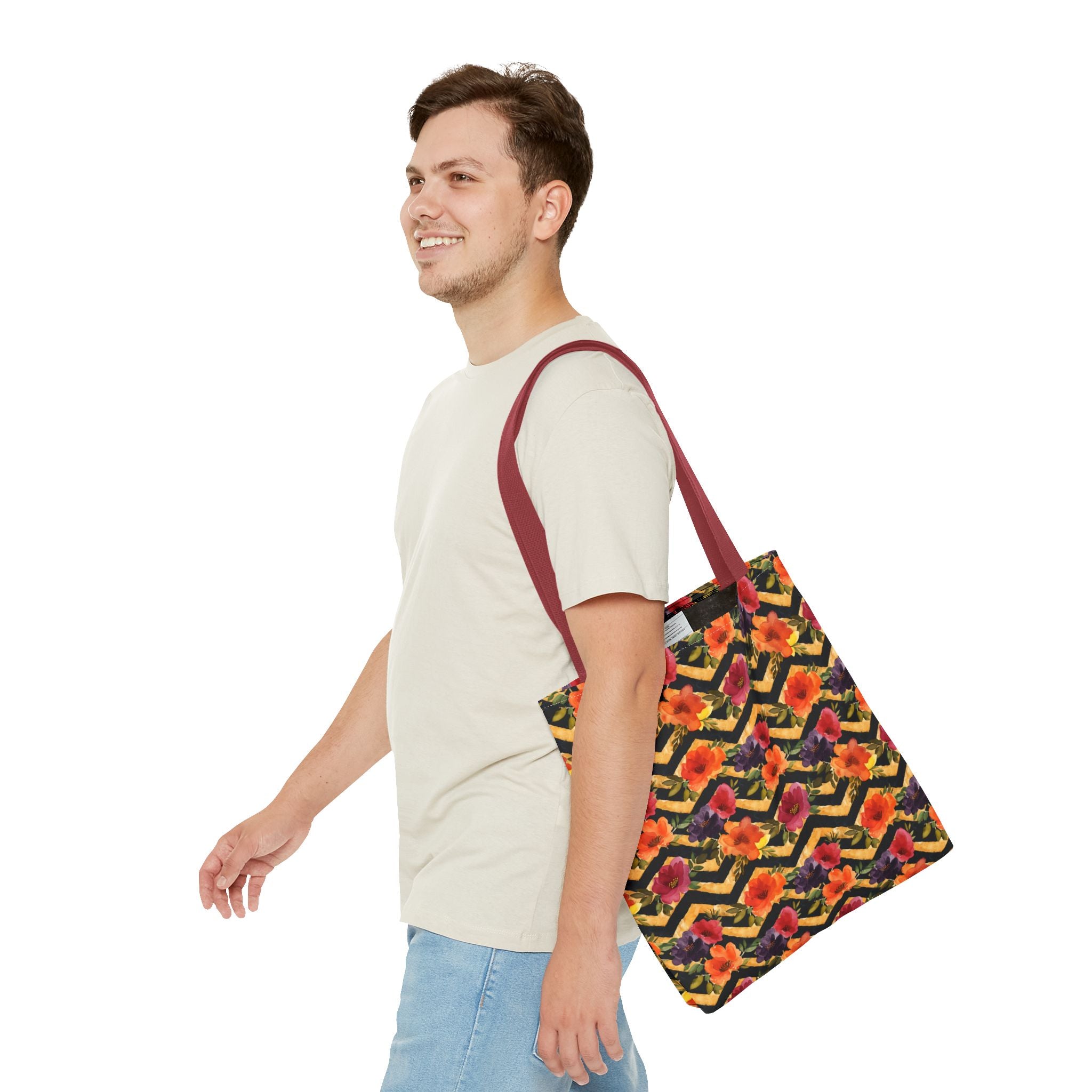 Sol y Alegría (Sun and Joy) Collection- Cactus Succulent Pattern Microfiber Blanket Soft Velveteen Throw for Home & Garden Lovers Floral Chevron Tote Bag — Bright Orange & Pink All-Over-Print Beach Shopper - Creations by Chris and Carlos