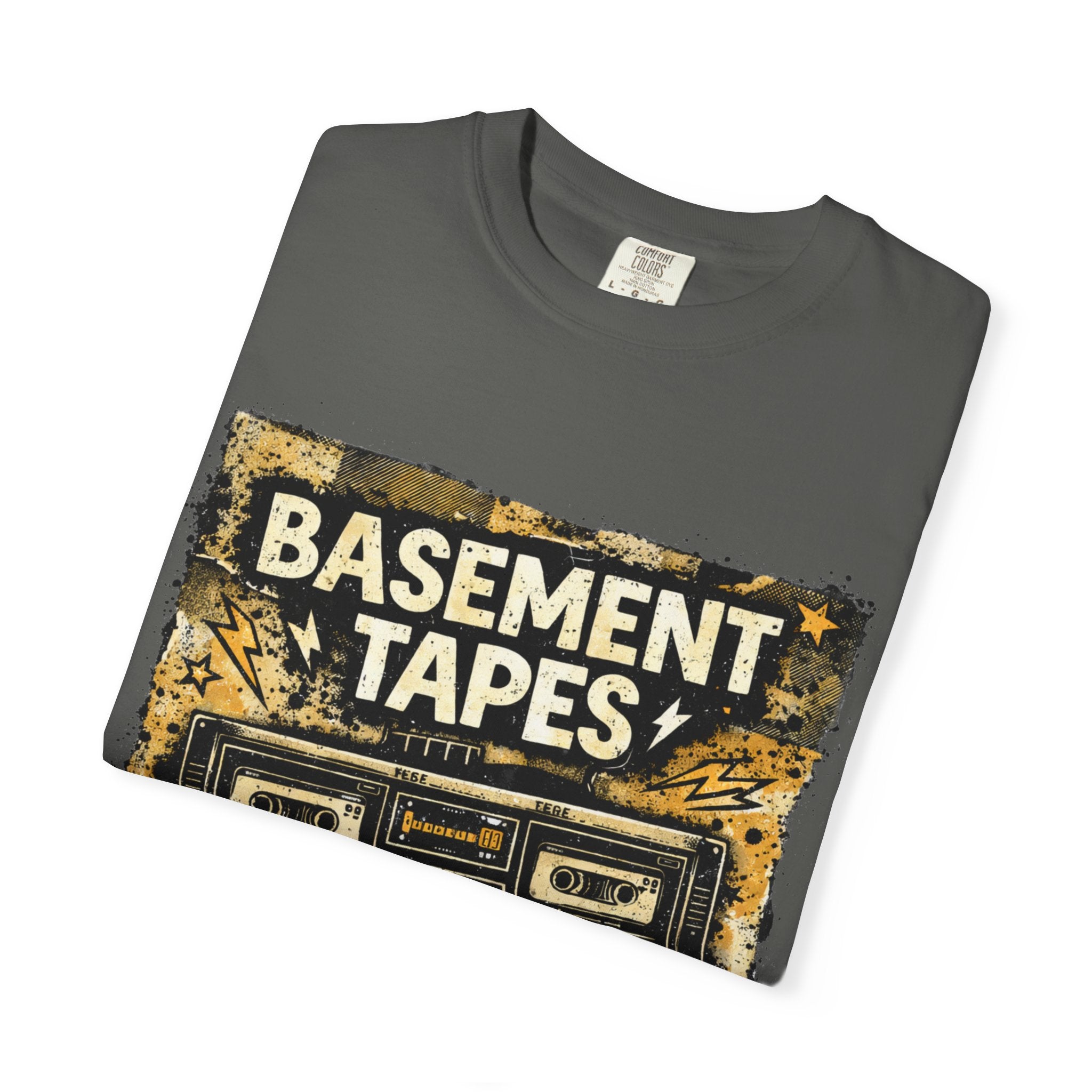 Basement Tapes Cassette Tee — Retro 'Static Youth' Underground Music T-Shirt - Creations by Chris and Carlos