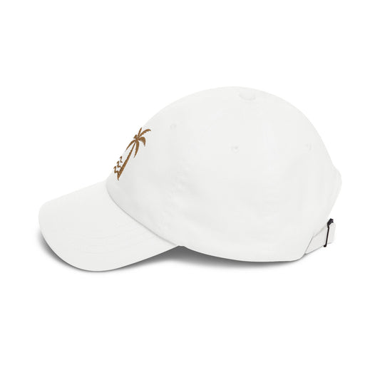 Dad Cap — Embroidered Palm Tree Sunset Beach Hat - Creations by Chris and Carlos