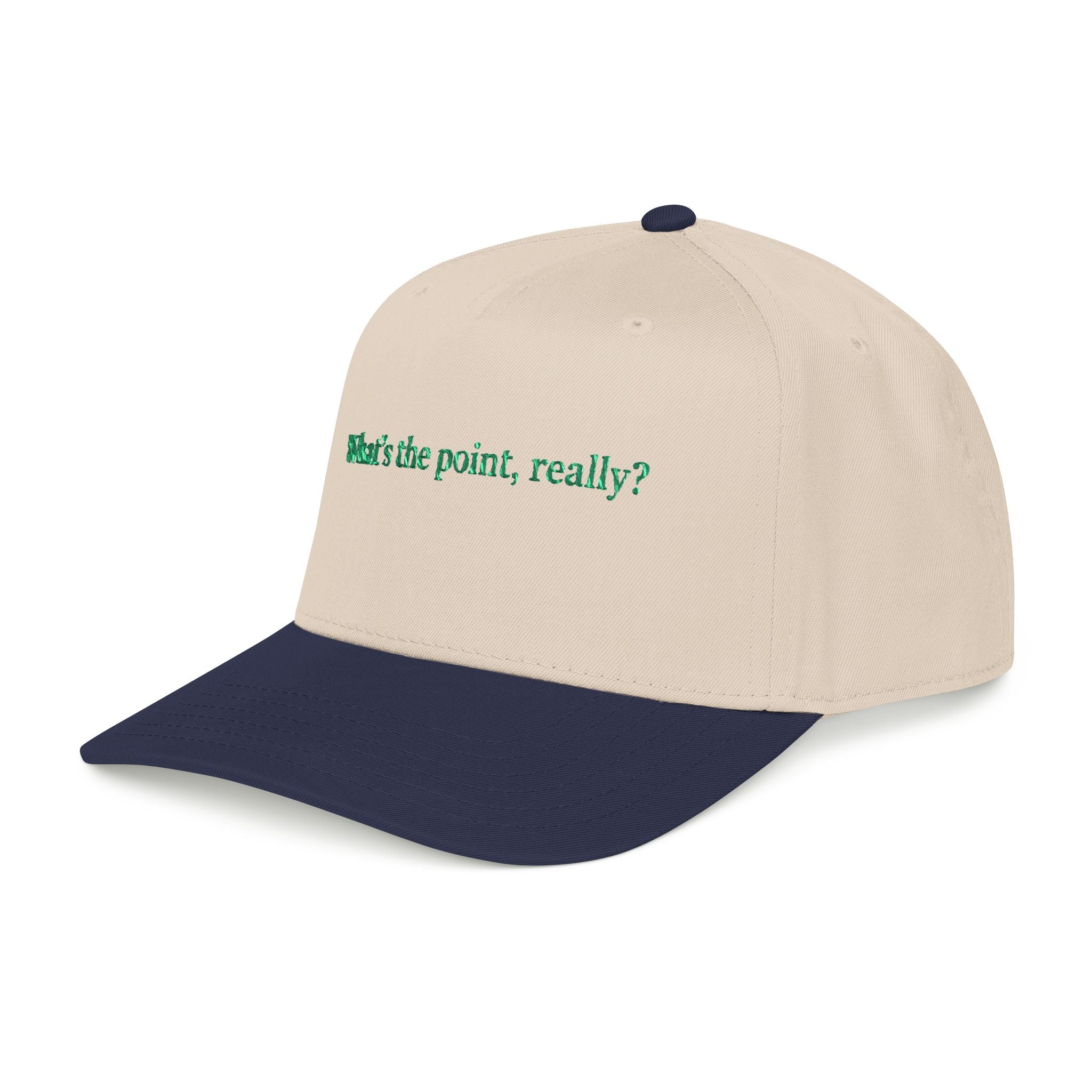 Embroidered 'What's the point, really?' Baseball Cap - Creations by Chris and Carlos