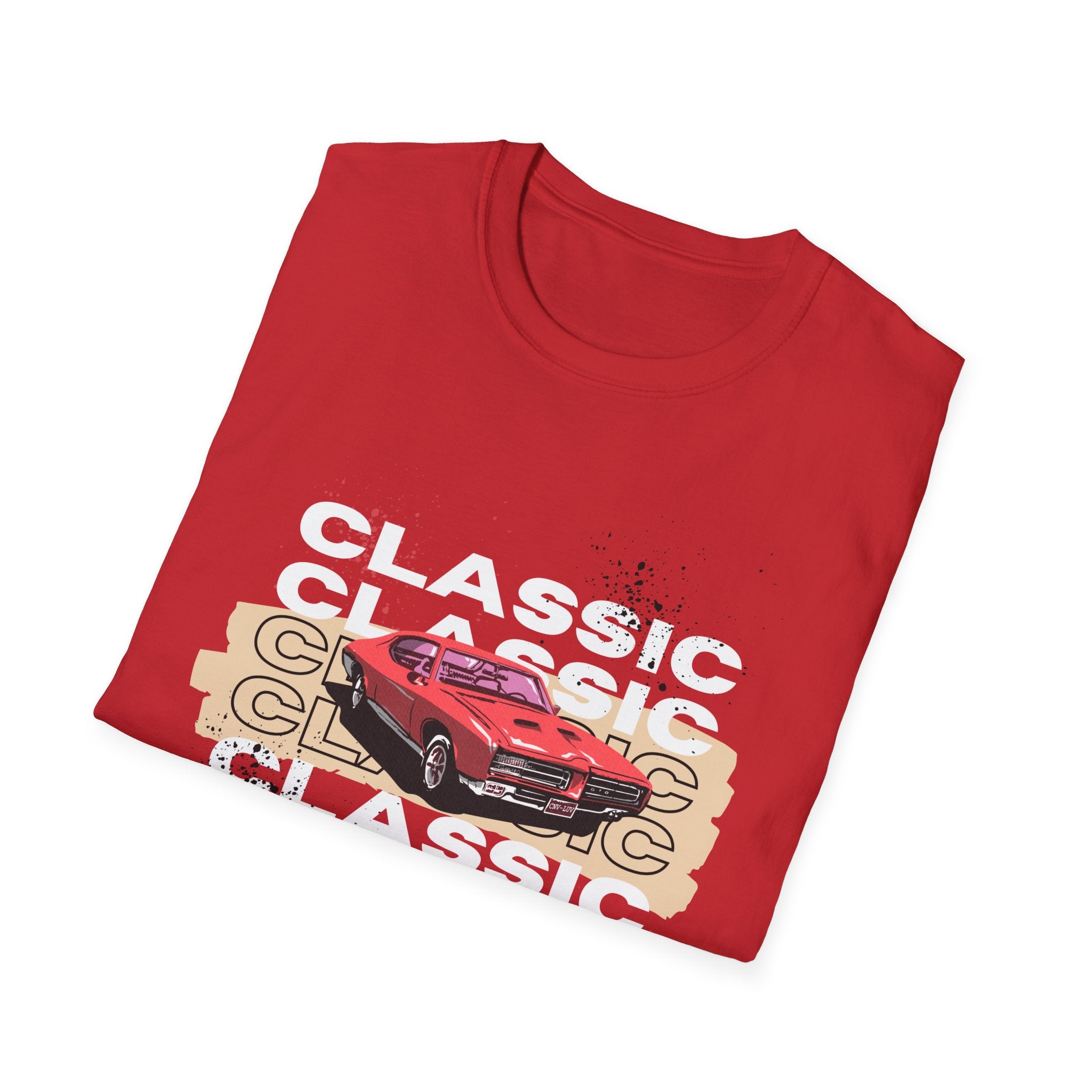Classic Car Enthusiast T-Shirt — Vintage Red Muscle Car Graphic - Creations by Chris and Carlos