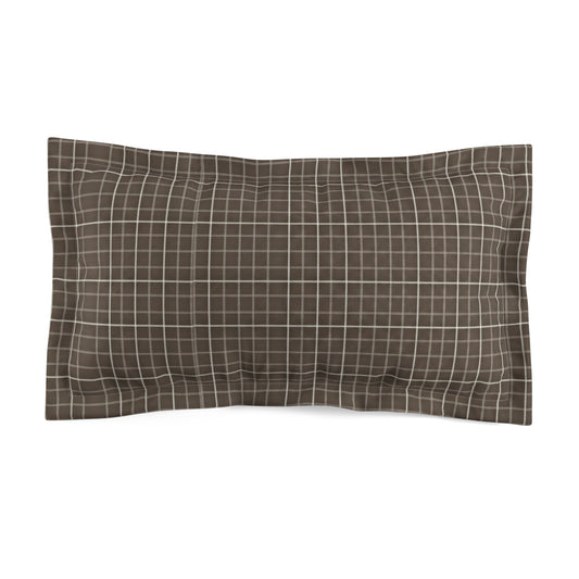 Brown Plaid Pillow Sham — Microfiber Checkered Decorative Pillowcase - Creations by Chris and Carlos