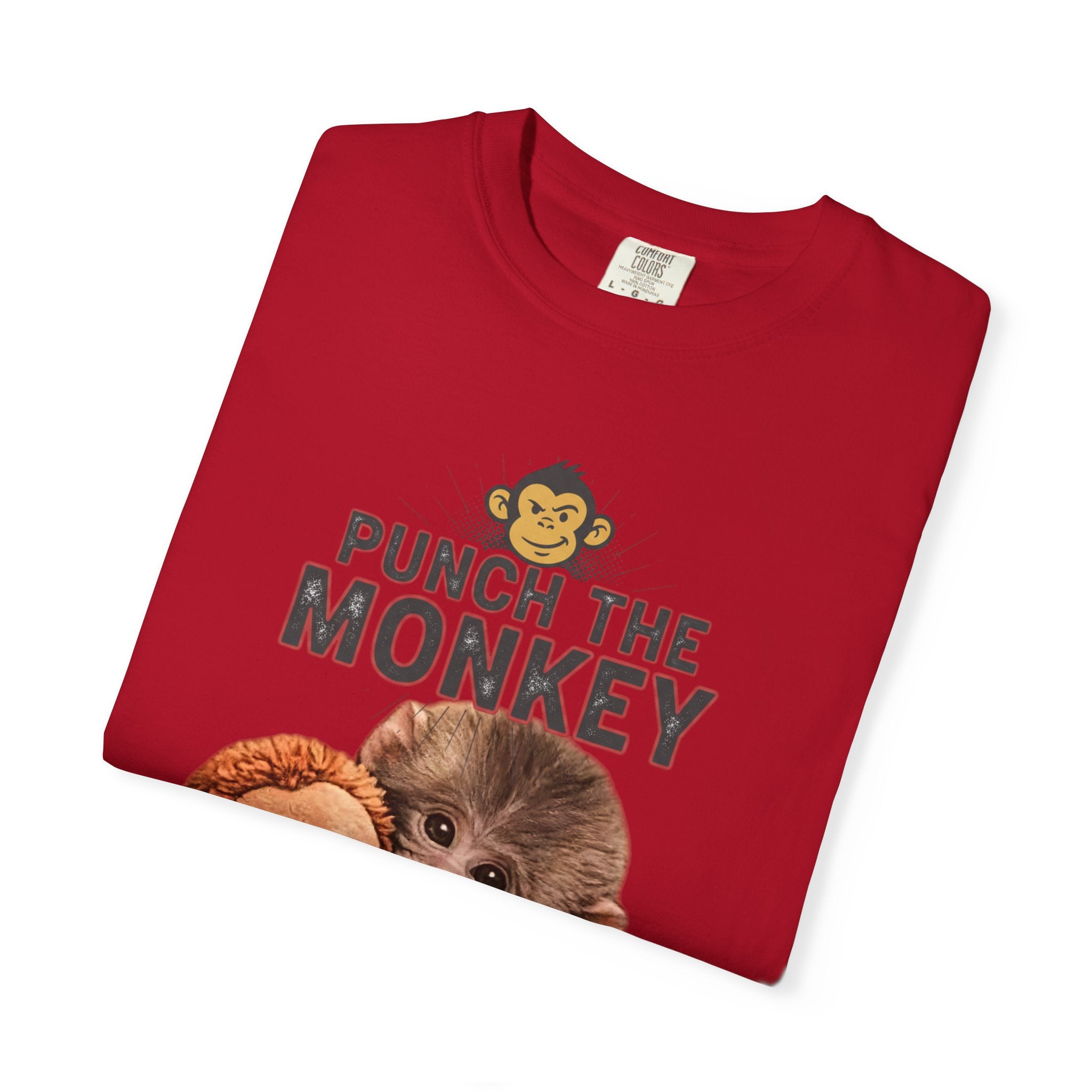 Punch the Monkey T-Shirt — Cute Baby Monkey with Plush Toy Graphic - Creations by Chris and Carlos