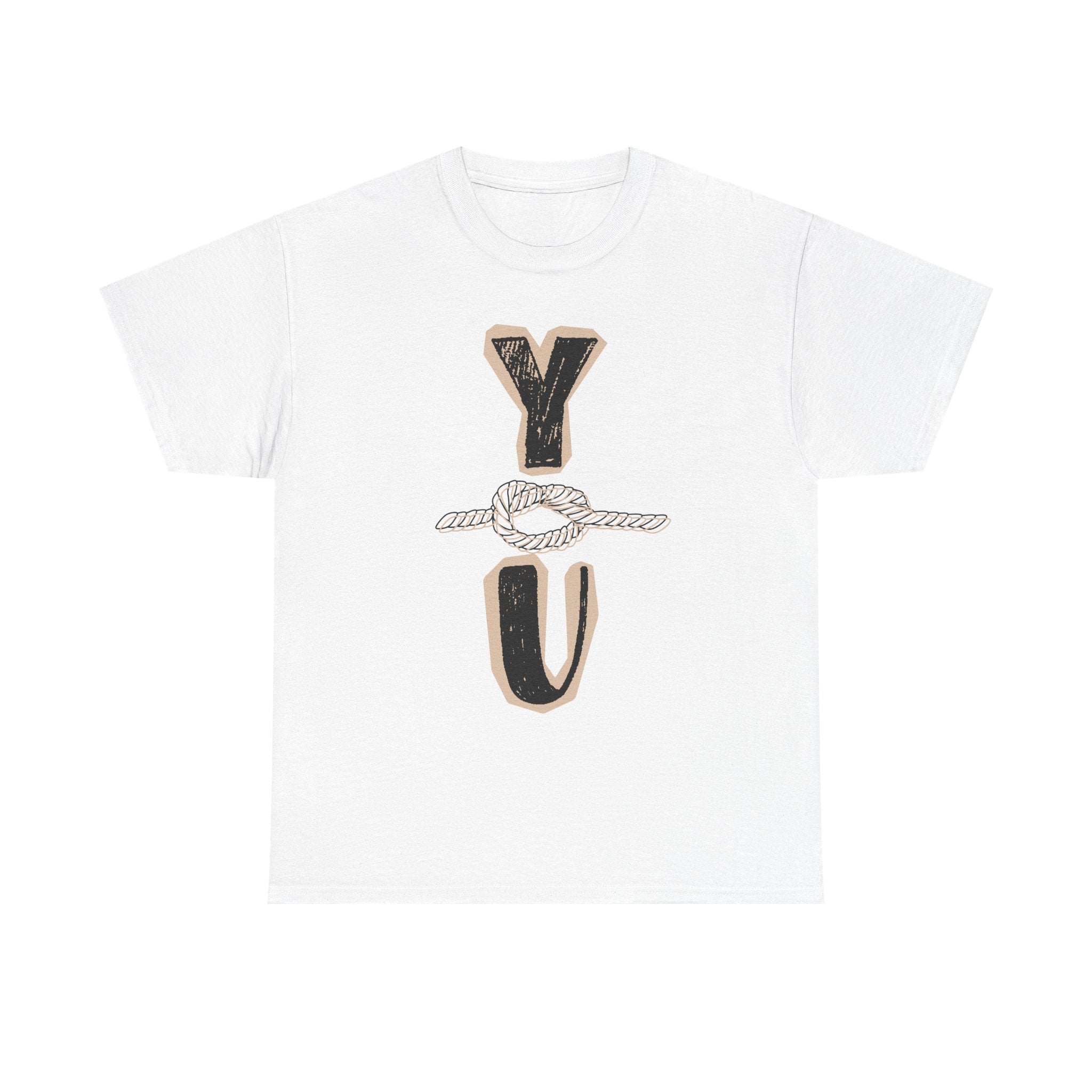 Y Knot U Knot Tee — 'Y U' Rope Graphic Cotton T-Shirt - Creations by Chris and Carlos
