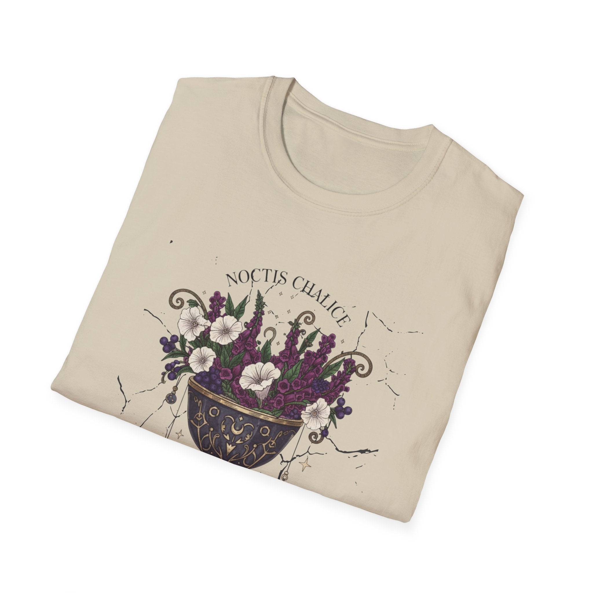 Occult Floral Chalice T-Shirt — 'Make Tea, Change Fate' Mystic Gothic Tee - Creations by Chris and Carlos