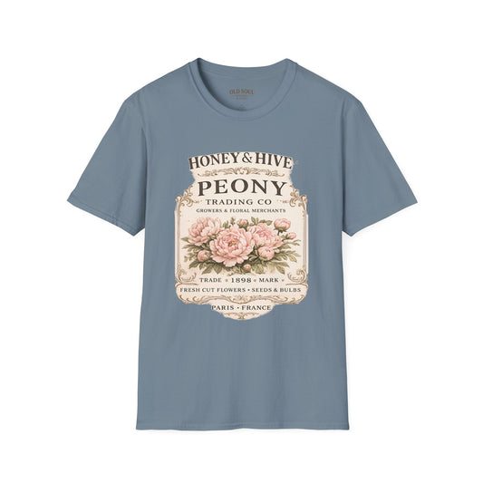Vintage Bloom Graphic T‑Shirt — "Honey & Hive" Floral Crest Tee - Creations by Chris and Carlos