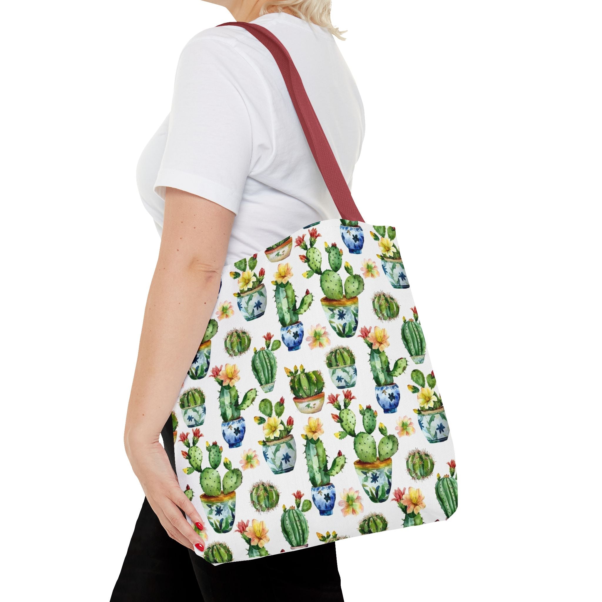 Sol y Alegría (Sun and Joy) Collection- Cactus Succulent Pattern Microfiber Blanket Soft Velveteen Throw for Home & Garden Lovers Cactus Watercolor Tote Bag – Floral Potted Succulent Pattern All-Over Print - Creations by Chris and Carlos