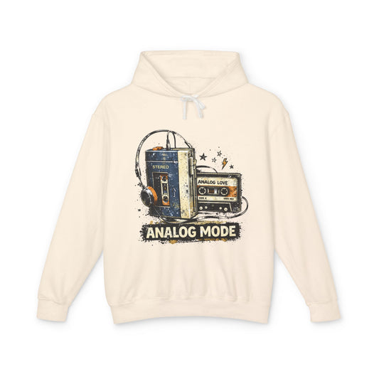 Analog Mode Hoodie — Retro Cassette & Walkman Vintage Music Pullover - Creations by Chris and Carlos