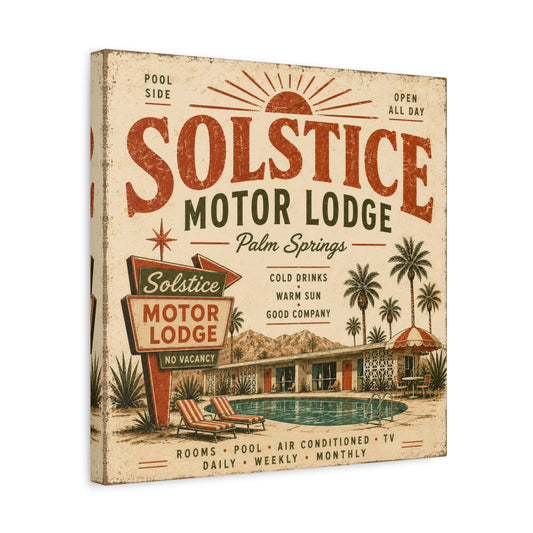 Solstice Motor Lodge Vintage Palm Springs Canvas Wall Art - Creations by Chris and Carlos