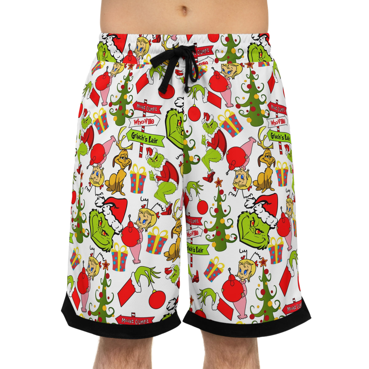 The Grinch Basketball Rib Shorts (AOP)