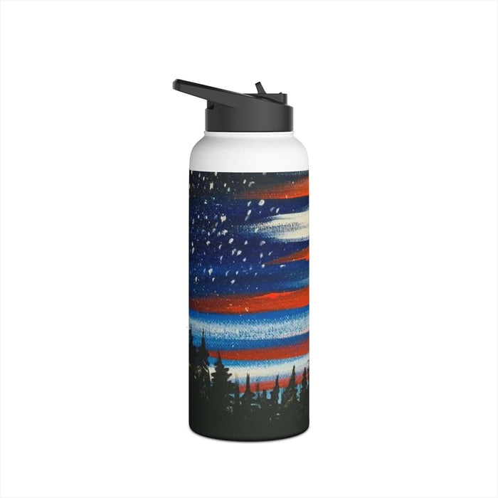 Night Sky Forest Stainless Steel Water Bottle — Sunset Stripe Travel Bottle