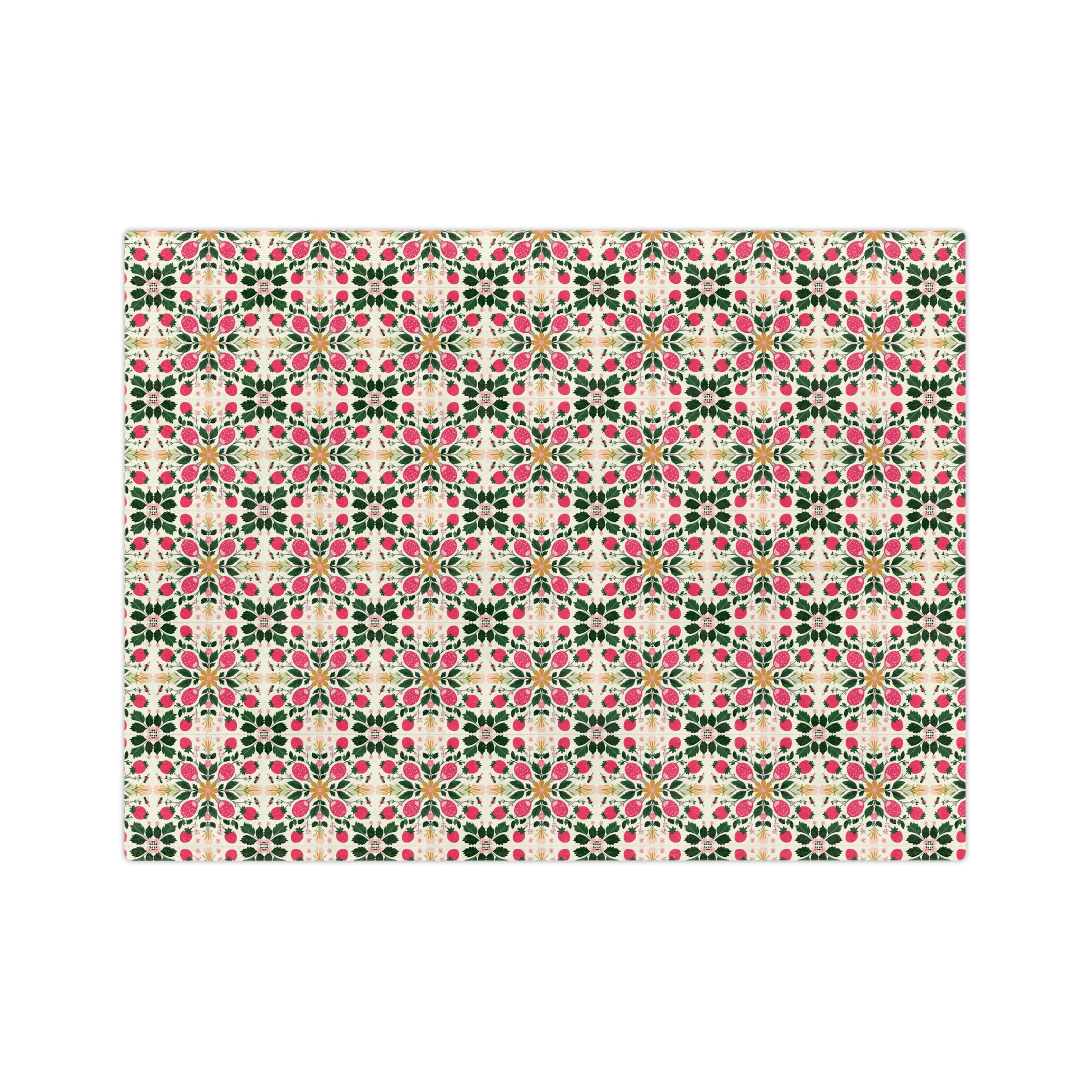Floral Kaleidoscope Velveteen Blanket – Pink Green Geometric Microfiber Throw - Creations by Chris and Carlos