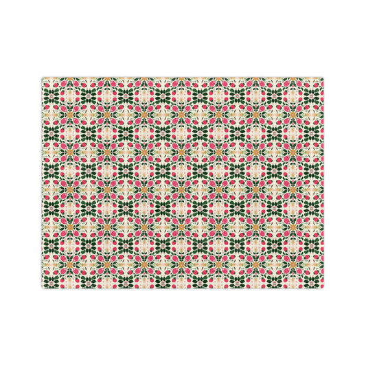 Floral Kaleidoscope Velveteen Blanket – Pink Green Geometric Microfiber Throw - Creations by Chris and Carlos