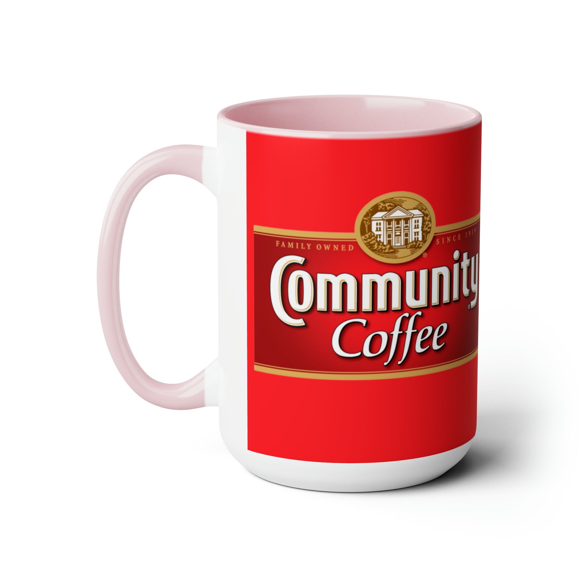 Community Coffee- jcWhite Ceramic Mug - Creations by Chris and Carlos