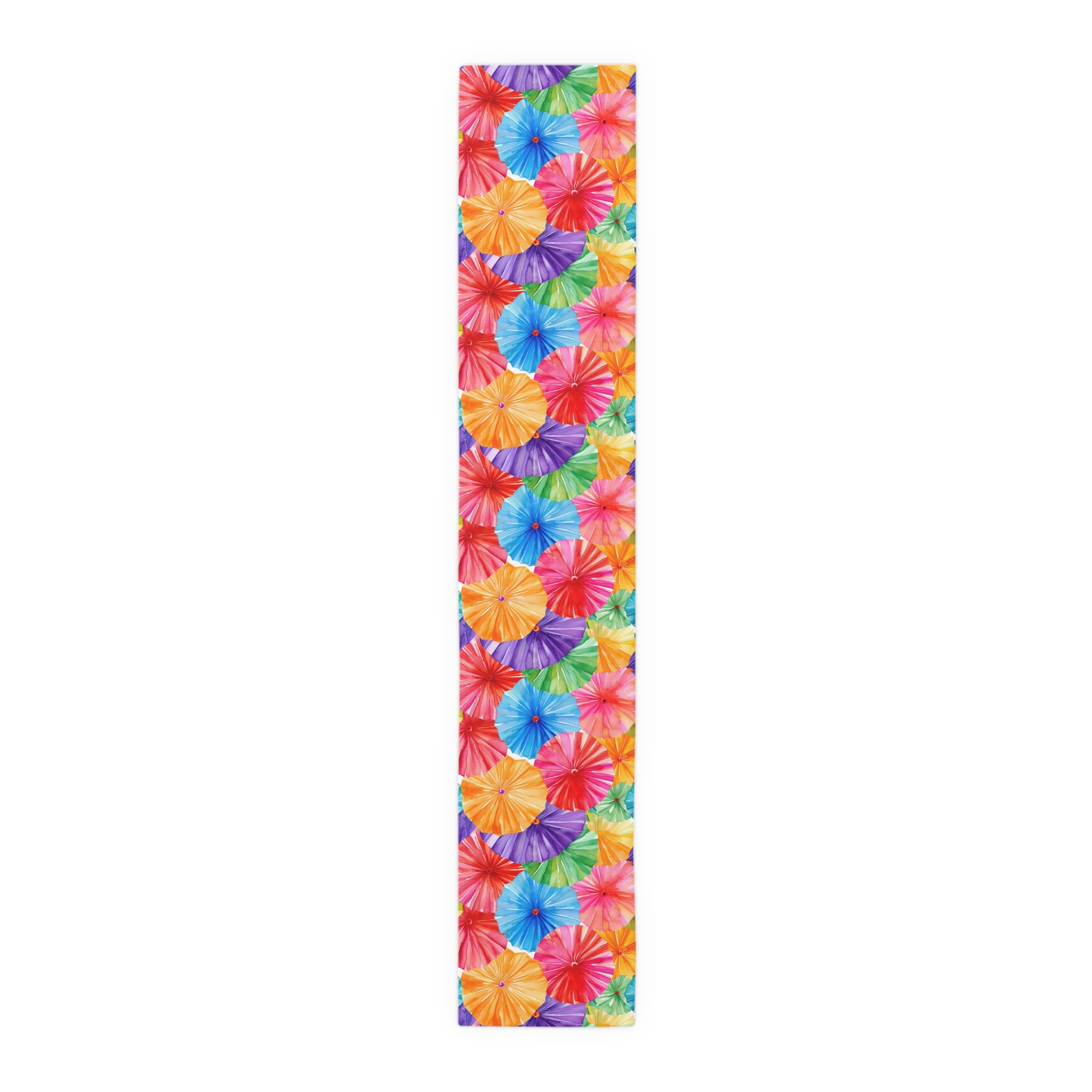 Floral Parasol Pattern Table Runner — Colorful Summer Umbrella Design - Creations by Chris and Carlos