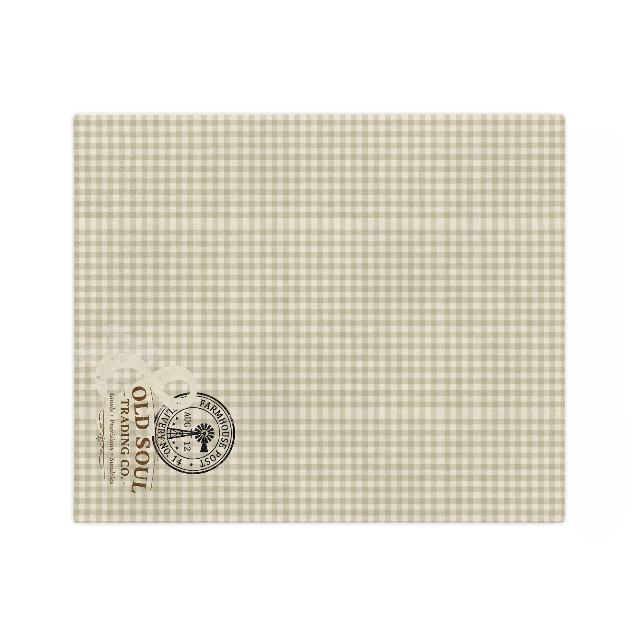 Velveteen Microfiber Blanket — Vintage Plaid 'Old Soul Trading Co.' Cozy Throw - Creations by Chris and Carlos