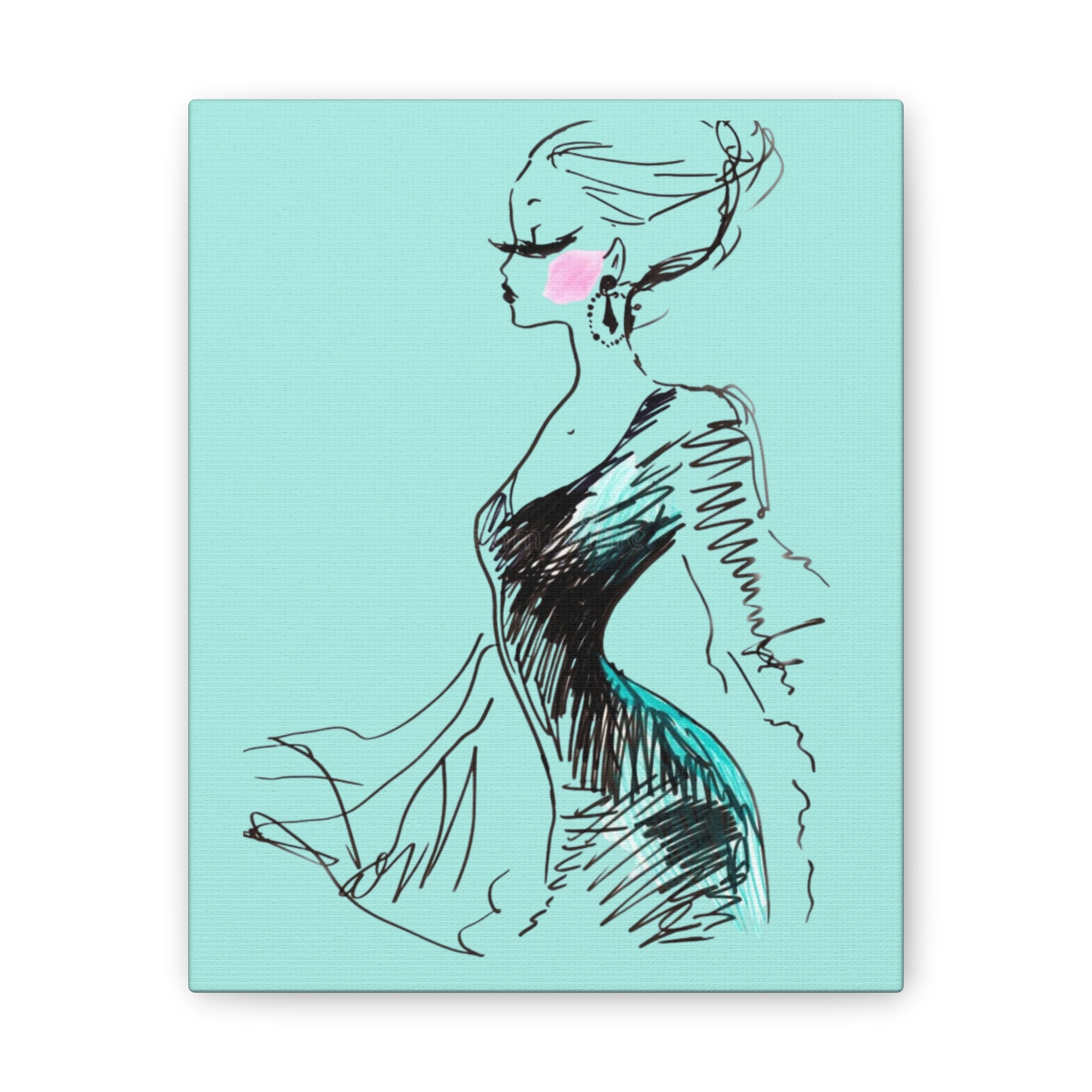 Fashion Illustration Canvas Print — Elegant Woman Sketch Wall Art - Creations by Chris and Carlos