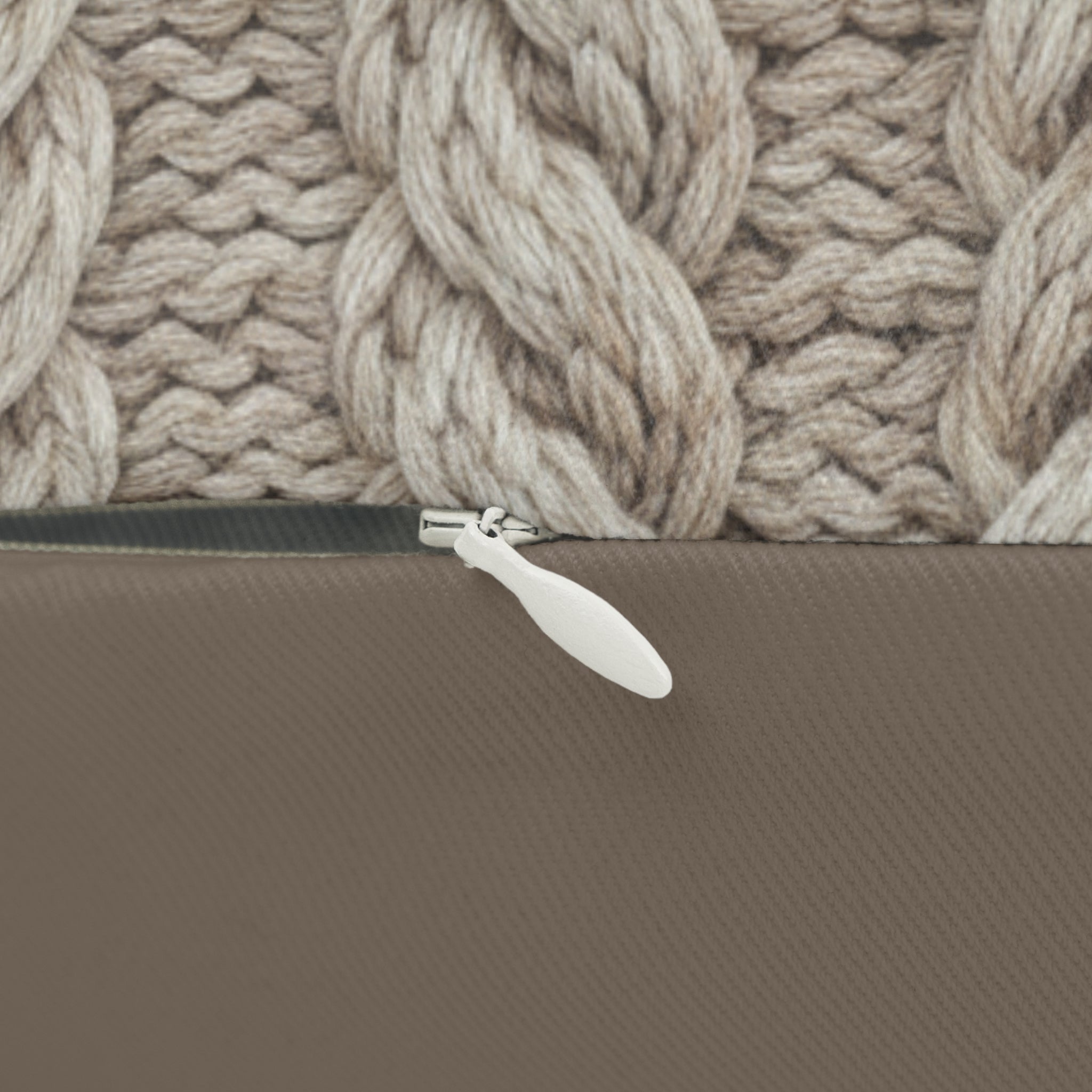 Plumstead Manor Cable Knit Lumbar Pillow — Cozy Neutral Accent Pillow - Creations by Chris and Carlos