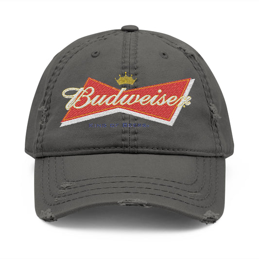 Budweiser Embroidered Distressed Dad Hat - Creations by Chris and Carlos
