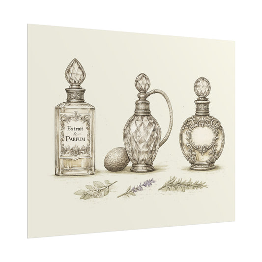 Vintage Perfume Bottles Poster — Botanical Apothecary Wall Art - Creations by Chris and Carlos