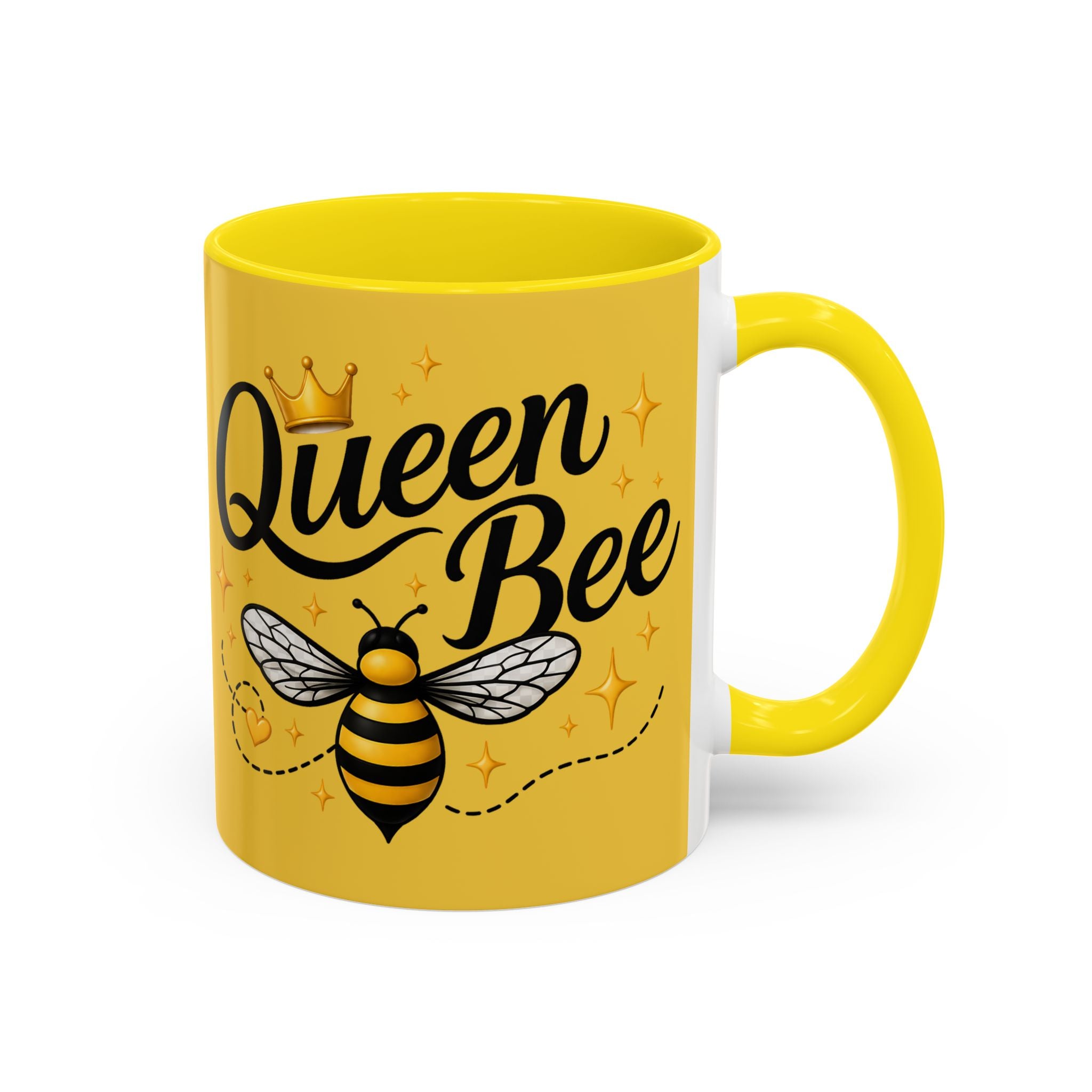 Queen Bee Coffee Mug — Floral Bee Accent Mug (11/15oz) - Creations by Chris and Carlos