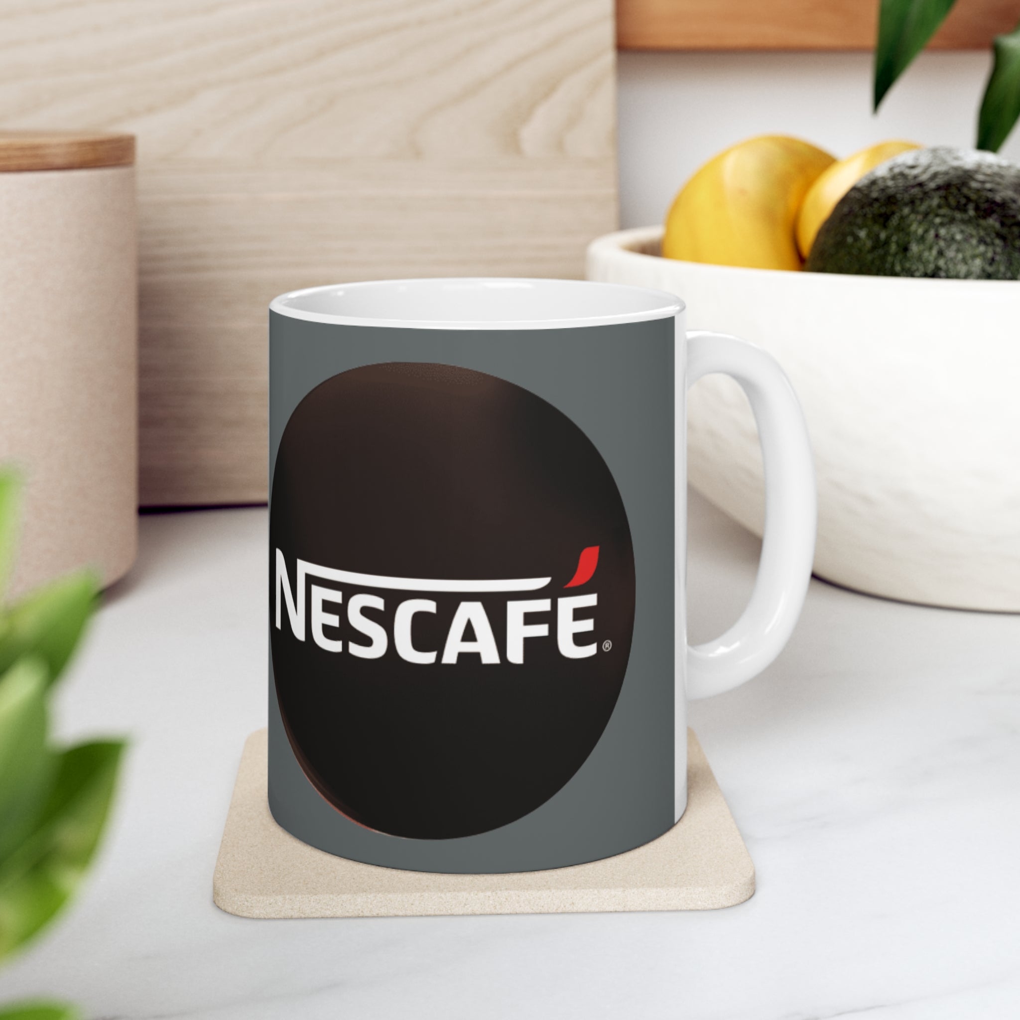 Nescafe Coffee- White Ceramic Mug - Creations by Chris and Carlos