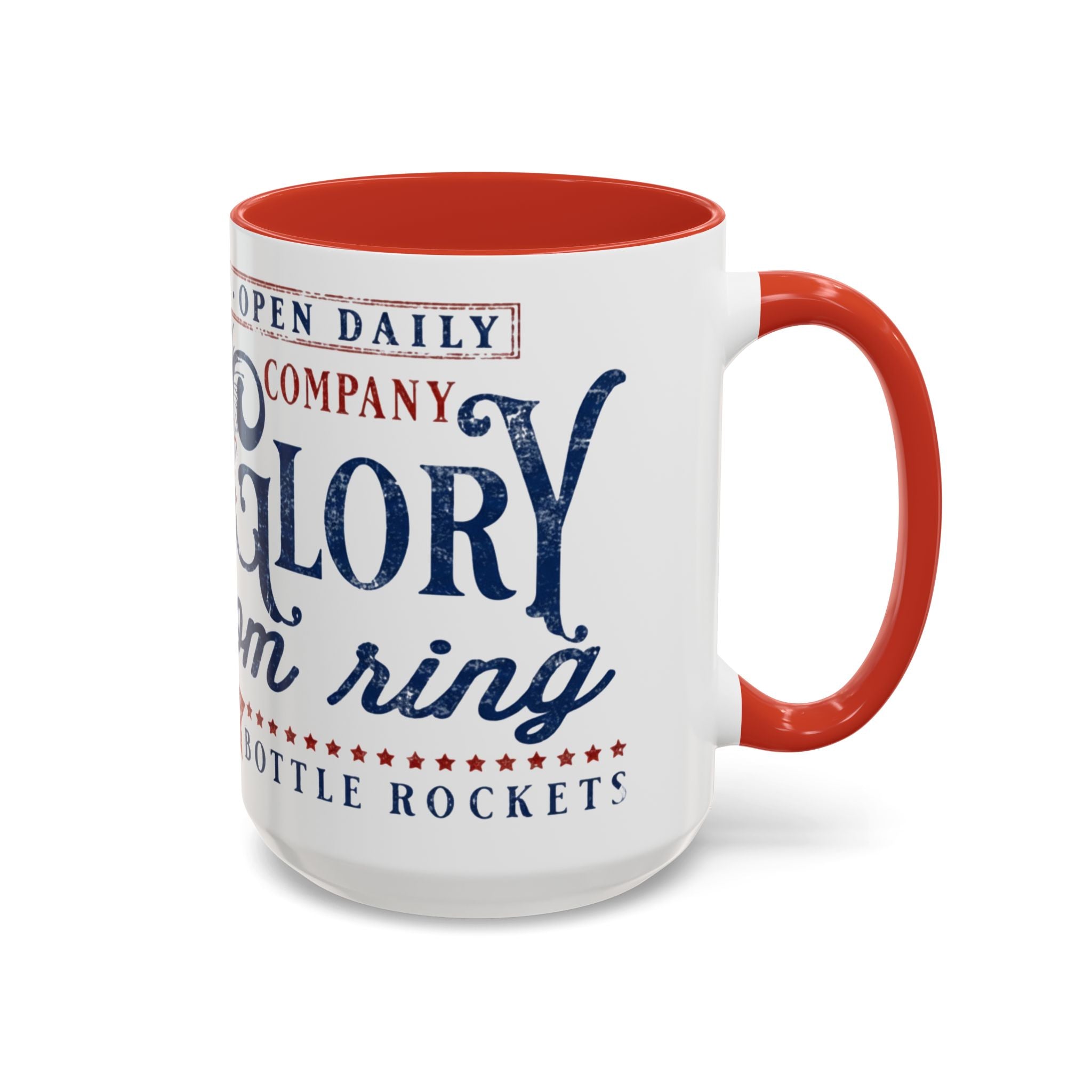 Patriotic 'Land of Glory' Accent Coffee Mug – Vintage 4th of July Americana Design - Creations by Chris and Carlos