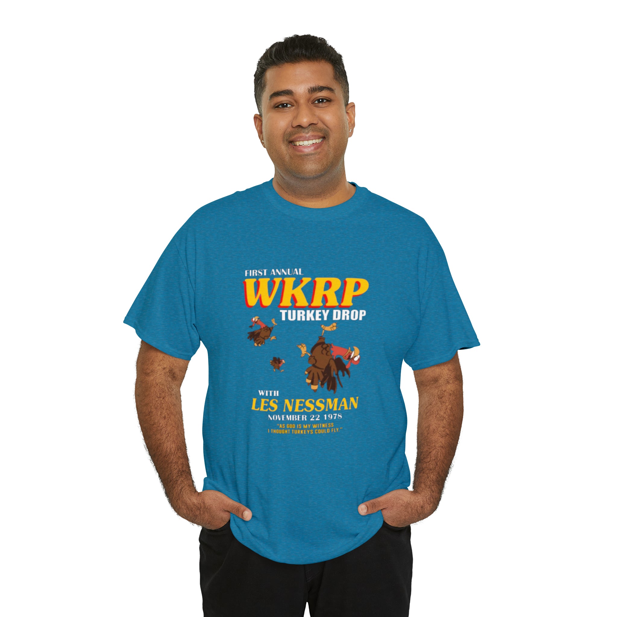 WKRP 70's TV Show- Unisex Heavy Cotton T-Shirt - Creations by Chris and Carlos