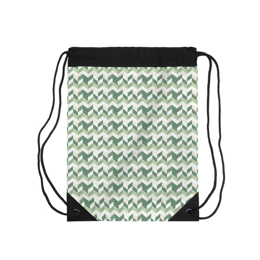 Prism Point Athletic Collection Sage Chevron Drawstring Bag — Lightweight Geometric Gym & Travel Sack - Creations by Chris and Carlos