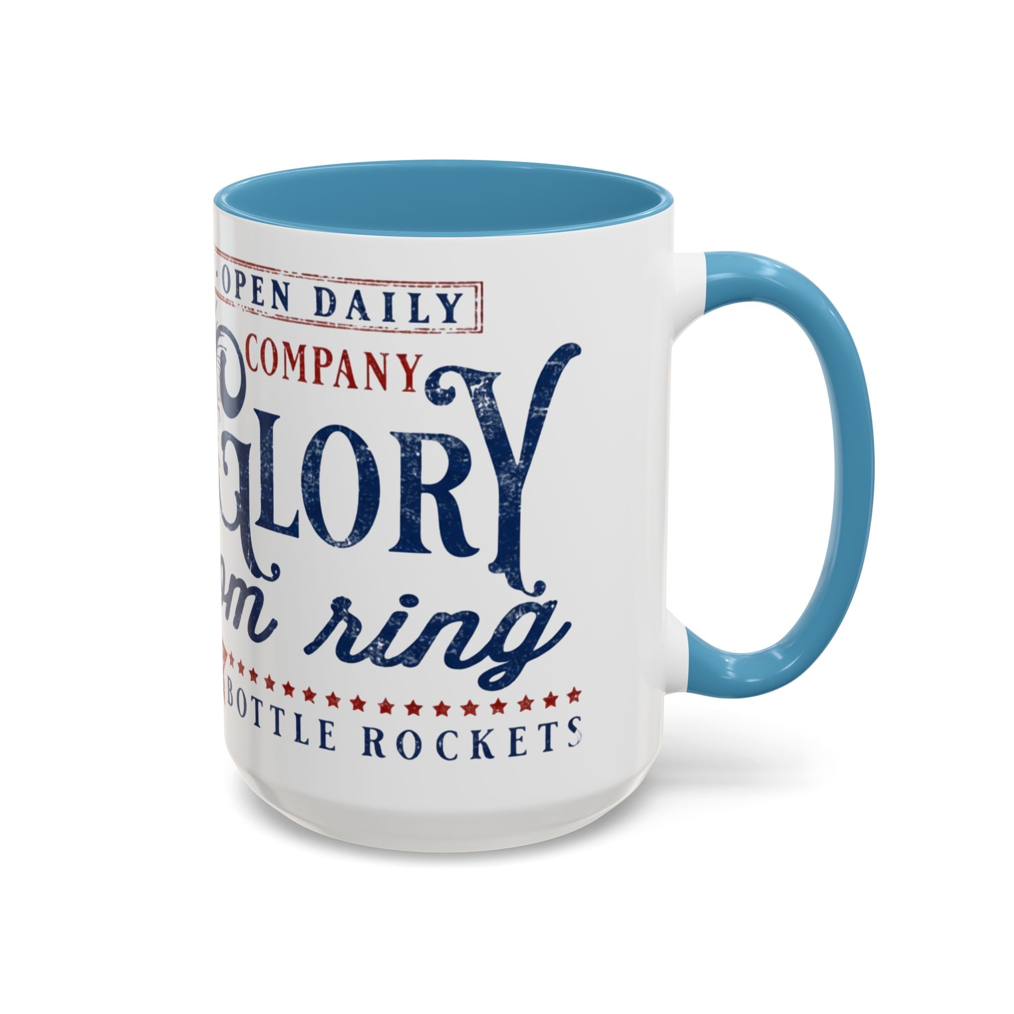 Patriotic 'Land of Glory' Accent Coffee Mug – Vintage 4th of July Americana Design - Creations by Chris and Carlos